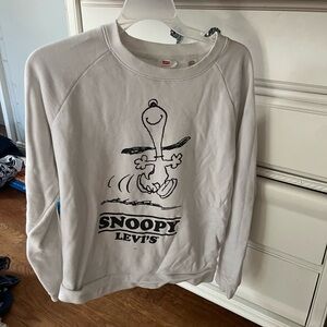 Levi's White Snoopy Sweatshirt